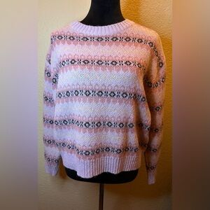Elegant Pink Patterned Sweater